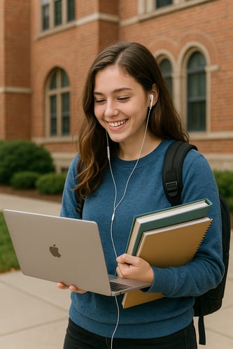 College student with technology-1